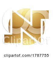 Poster, Art Print Of Golden Letter N Symbol On A White Background - Icon 6