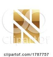 Poster, Art Print Of Golden Letter N Symbol On A White Background - Icon 8