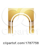 Poster, Art Print Of Golden Letter N Symbol On A White Background - Icon 9