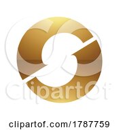 Poster, Art Print Of Golden Letter O Symbol On A White Background - Icon 1