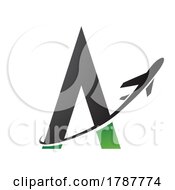Poster, Art Print Of Black And Green Letter A And Airplane