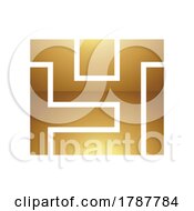 Poster, Art Print Of Golden Letter Y Symbol On A White Background - Icon 9