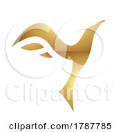 Poster, Art Print Of Golden Letter Y Symbol On A White Background - Icon 8