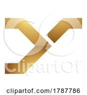 Poster, Art Print Of Golden Letter Y Symbol On A White Background - Icon 6