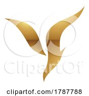 Poster, Art Print Of Golden Letter Y Symbol On A White Background - Icon 5