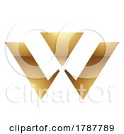 Poster, Art Print Of Golden Letter W Symbol On A White Background - Icon 9