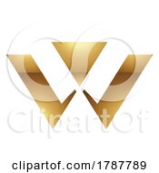 Golden Letter W Symbol On A White Background Icon 9