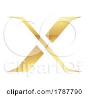 Poster, Art Print Of Golden Letter X Symbol On A White Background - Icon 1