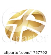 Golden Letter X Symbol On A White Background Icon 3