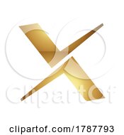 Poster, Art Print Of Golden Letter X Symbol On A White Background - Icon 4