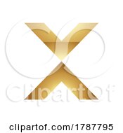 Poster, Art Print Of Golden Letter X Symbol On A White Background - Icon 6