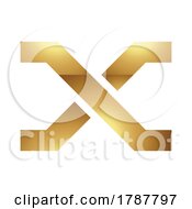 Poster, Art Print Of Golden Letter X Symbol On A White Background - Icon 8