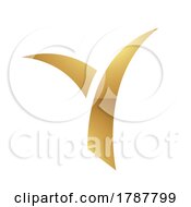 Poster, Art Print Of Golden Letter Y Symbol On A White Background - Icon 1