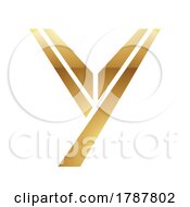 Poster, Art Print Of Golden Letter Y Symbol On A White Background - Icon 4