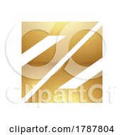 Poster, Art Print Of Golden Letter Z Symbol On A White Background - Icon 7