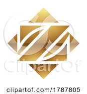 Poster, Art Print Of Golden Letter Z Symbol On A White Background - Icon 8