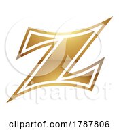 Poster, Art Print Of Golden Letter Z Symbol On A White Background - Icon 2