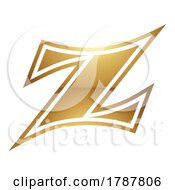 Golden Letter Z Symbol On A White Background Icon 2