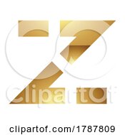 Poster, Art Print Of Golden Letter Z Symbol On A White Background - Icon 5