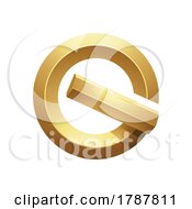 Poster, Art Print Of Golden Round Embossed Letter G On A White Background