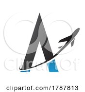Poster, Art Print Of Black And Blue Letter A And Airplane