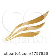 Poster, Art Print Of Golden Wing Icon On A White Background