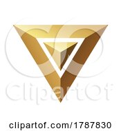 Poster, Art Print Of Golden Triangles On A White Background