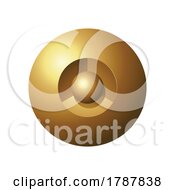 Poster, Art Print Of Golden Shiny Spheres On A White Background