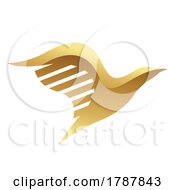 Poster, Art Print Of Golden Glossy Abstract Eagle On A White Background