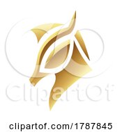 01/27/2023 - Golden Glossy Abstract Horse On A White Background