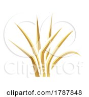 Poster, Art Print Of Golden Glossy Grass On A White Background