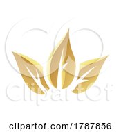 Poster, Art Print Of Golden Glossy Tobacco Leaves On A White Background