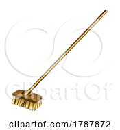 01/27/2023 - Golden Broom On A White Background
