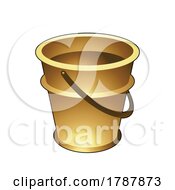 Poster, Art Print Of Golden Bucket On A White Background