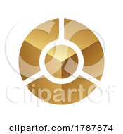 Poster, Art Print Of Golden Circle With A Round Core On A White Background