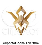 Golden Abstract Tribal Bug On A White Background