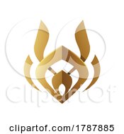 Poster, Art Print Of Golden Abstract Tribal Crest On A White Background