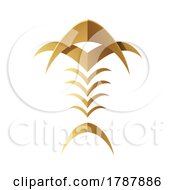 Poster, Art Print Of Golden Abstract Tribal Fishbone On A White Background