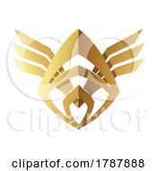 Poster, Art Print Of Golden Abstract Tribal Knight Helmet On A White Background