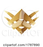 Poster, Art Print Of Golden Abstract Tribal Square On A White Background