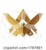 01/28/2023 - Golden Abstract Tribal Wings On A White Background