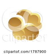 Poster, Art Print Of Golden Glossy Cloud On A White Background