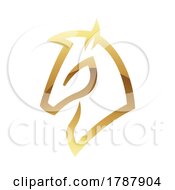 Poster, Art Print Of Golden Abstract Glossy Horse On A White Background