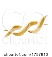 Golden Abstract DNA Helix Icon On A White Background