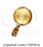 Poster, Art Print Of Golden Magnifier On A White Background