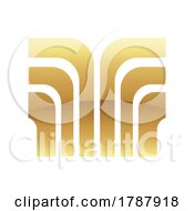 01/28/2023 - Golden Retro Stripes Icon On A White Background
