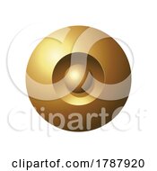 Golden Shiny Bold Spheres On A White Background