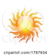 Poster, Art Print Of Curvy And Glossy Yellow Sun Icon