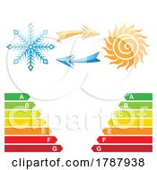 Poster, Art Print Of Air Conditioning Sun And Snowflake Symbol With Energy Class Graphics