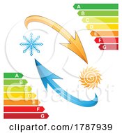 Air Conditioning Symbol With Diagonal Arrows And Energy Class Graphics by cidepix